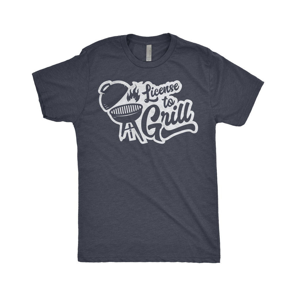 License To Grill, Grill Master, BBQ Shirt, I Do BBQ, Texas Barbecue, King Of The Grill, Father's Day Next Level Apparel Tri-Blend T-Shirt