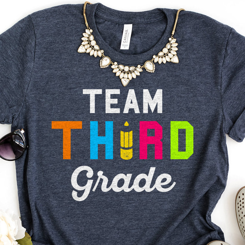 Team Third Grade, 3rd Grade Teacher, Teacher Shirts, Teacher Gift, Teacher Tribe, Teacher Appreciation, Back To School Shirt