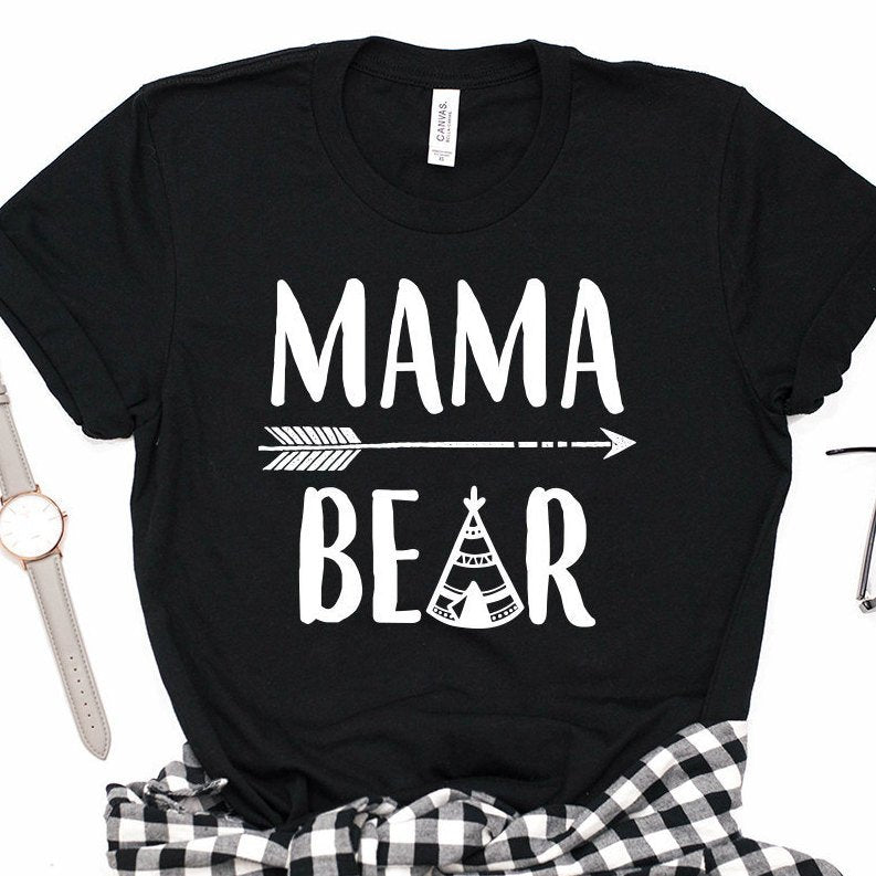 Mama Bear Shirt, Momma Bear, Gift For Mom, Camping Shirt, Bear Family, Mommy And Me Unisex Graphic Tee