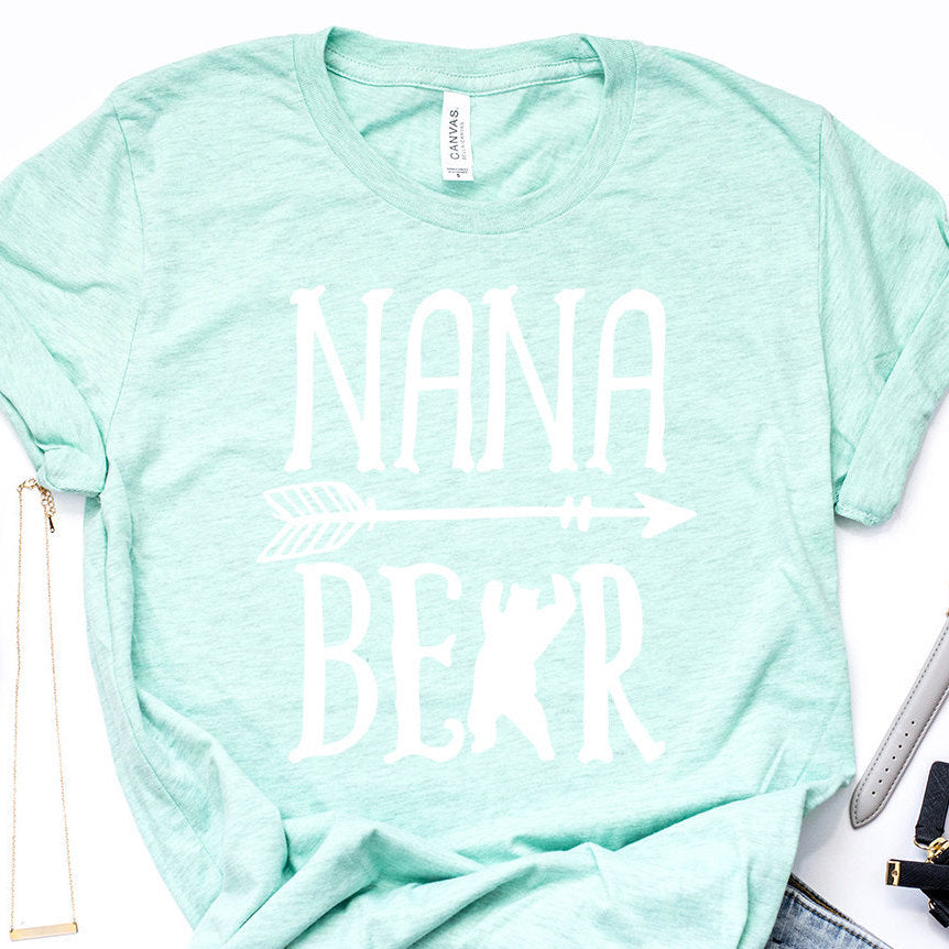 Nana Bear Shirt, Grandma Bear Tshirt, Gift For Nana, Mothers Day, Boho Shirts, Family Shirts, Grandma Life, Unisex Graphic Tee