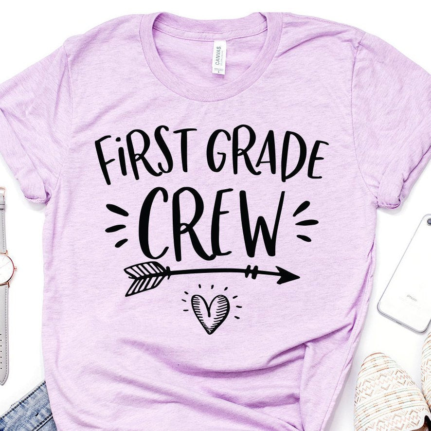First Grade Crew, 1st Grade Teacher Shirt, Squad, First Grade Tribe, School Teacher, Teaching Shirt, Teacher Team, Unisex Graphic Tee