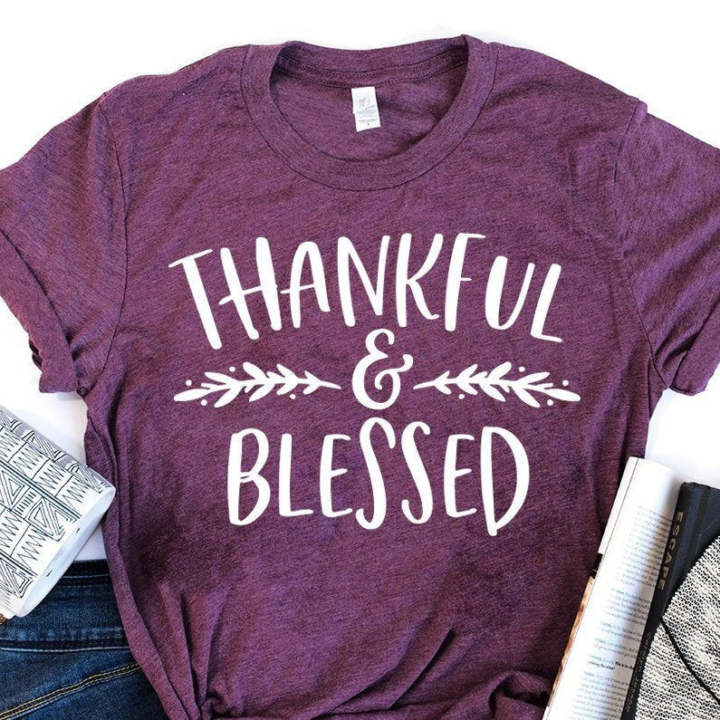 Thankful And Blessed Shirt, Fall Shirts, Thanksgiving Shirt, Halloween Shirts, Friendsgiving, Fall Fashion, Unisex Graphic Tee