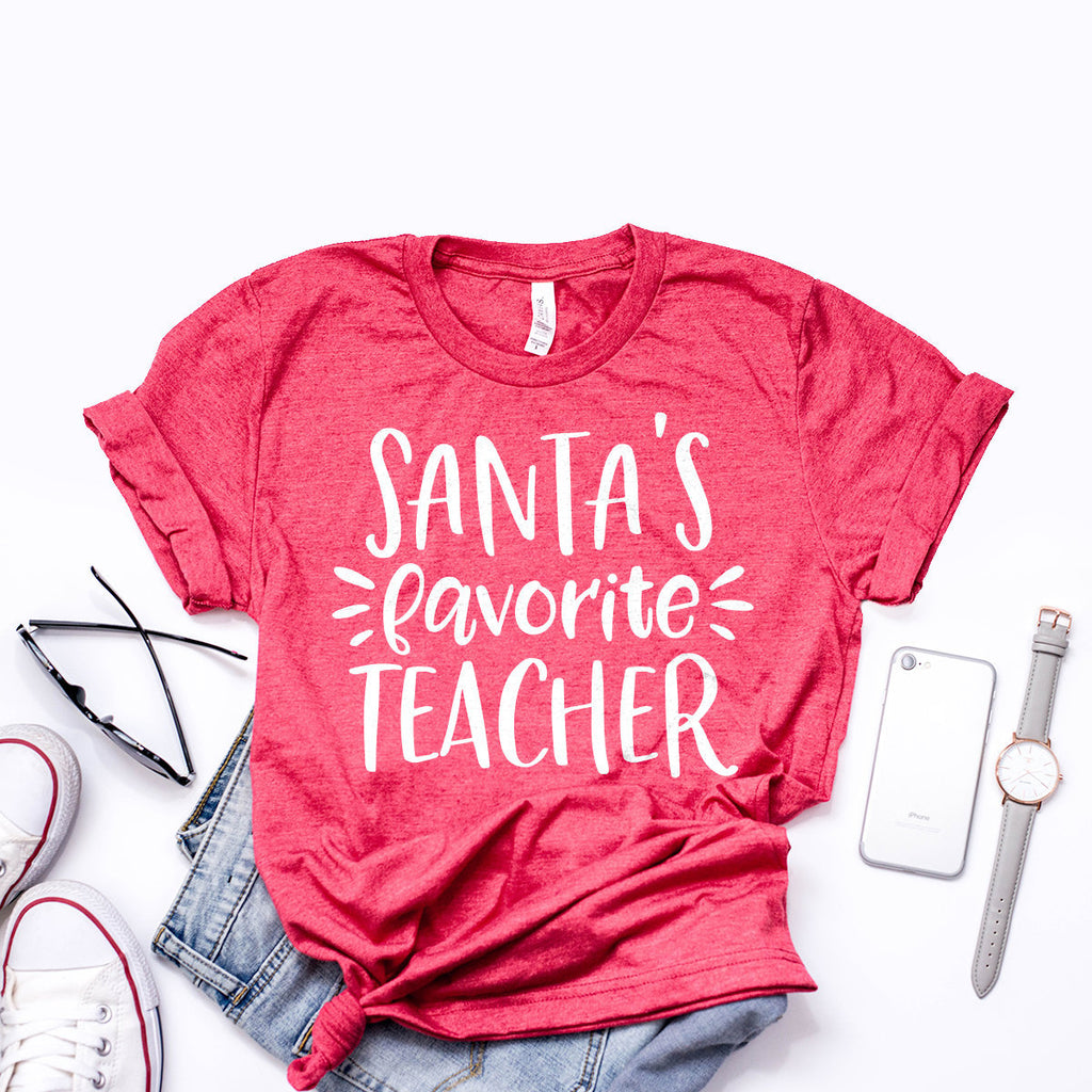 Santa's Favorite Teacher Shirt - Teacher Shirts - Christmas Shirt - Santa Shirt - Gifts For Teachers - Funny Teacher Shirt
