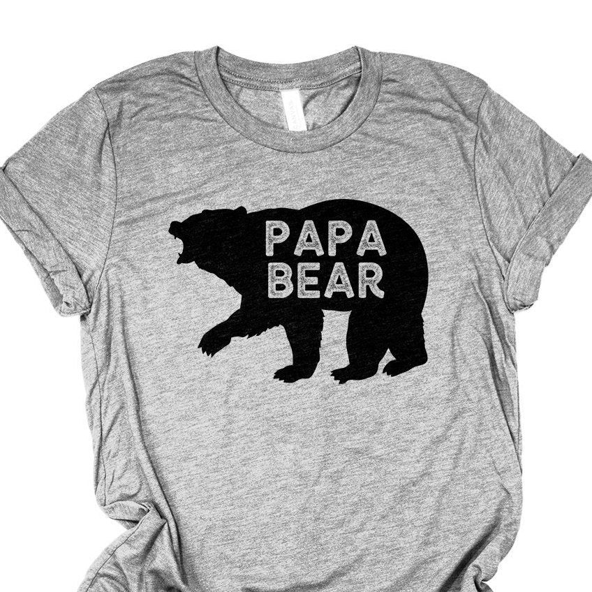 Papa Bear Shirt, Gift For Dad, New Dad, Dad To Be T-Shirt, Father's Day Gift, Bear Family, Unisex Triblend Graphic Tee