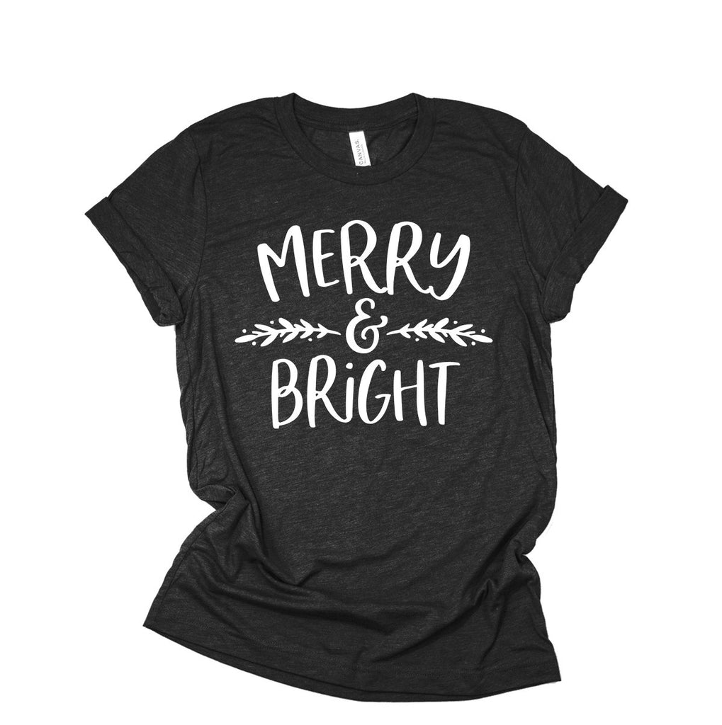 Merry And Bright Shirt - Christmas Shirts - Winter Shirt - Christmas Party - Bella And Canvas Unisex Graphic Tee