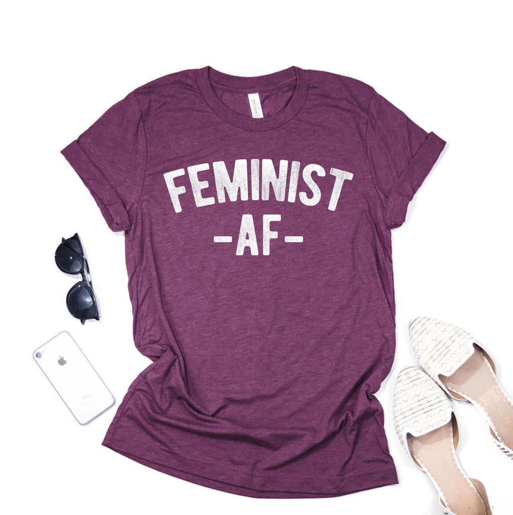 Feminist AF Funny Female Feminism Women's Rights Distressed T-Shirt