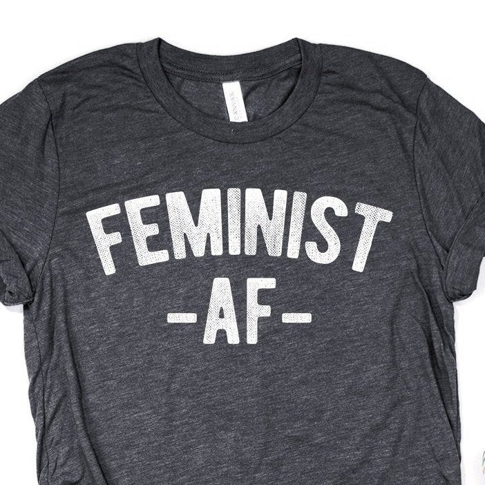 Feminist AF Funny Female Feminism Women's Rights Distressed T-Shirt