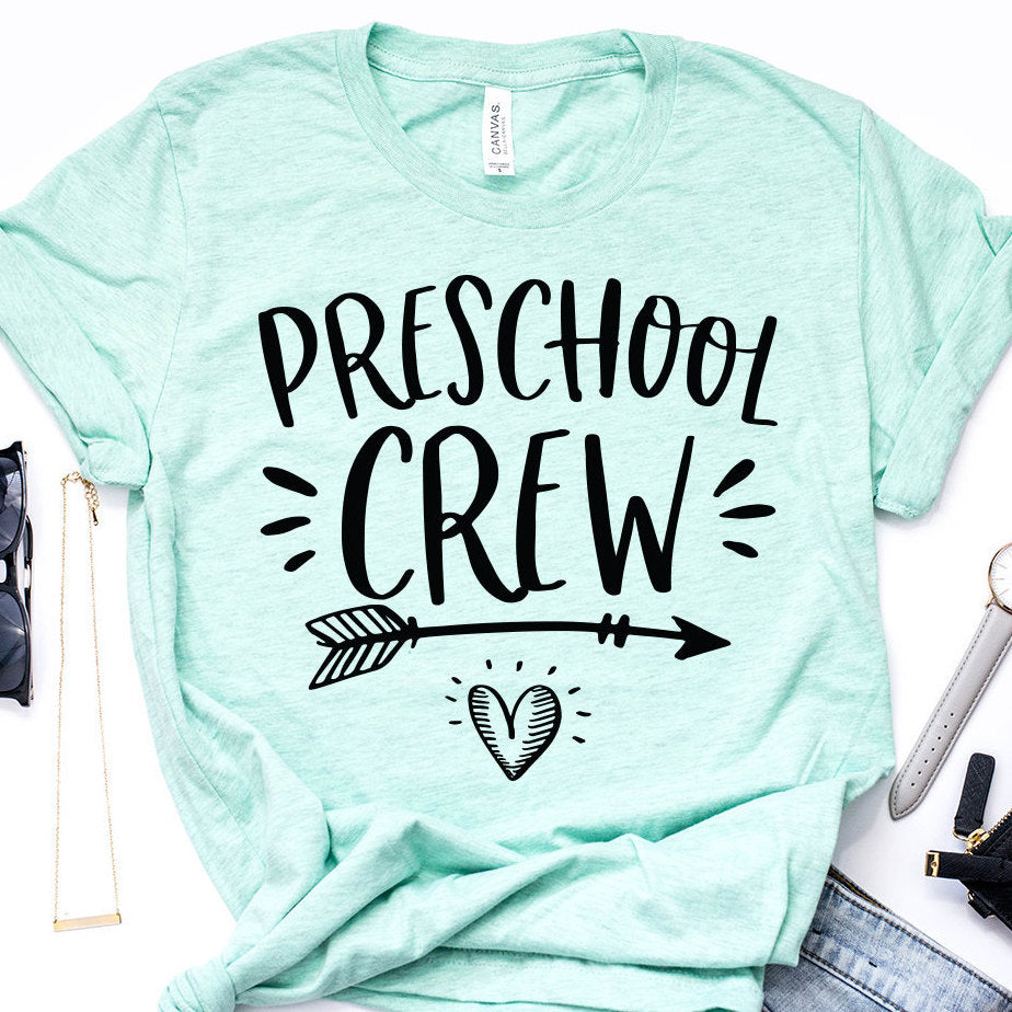Preschool Crew, Teacher Shirt, Pre-K Shirt, Teacher Life, Back To School, Teacher Gift, Preschool Squad, Unisex Graphic Tee