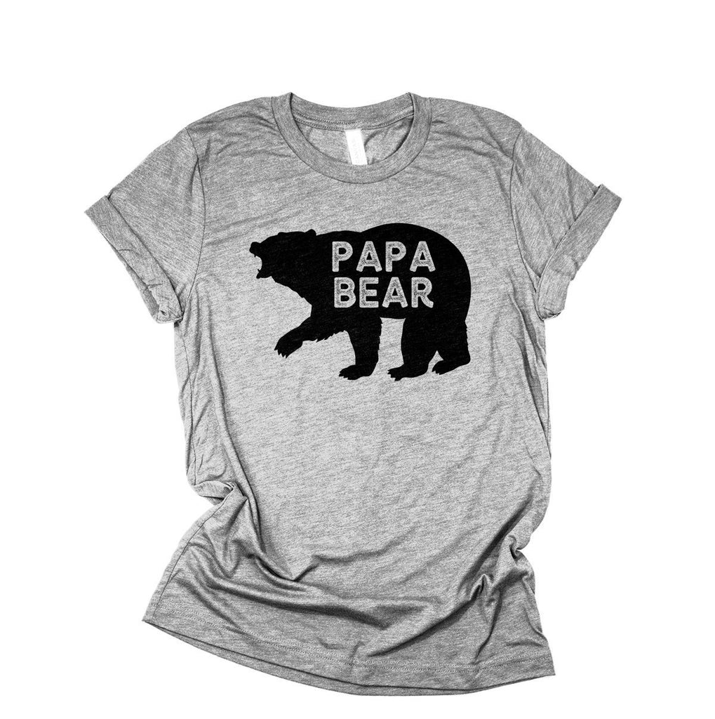 Papa Bear Shirt, Gift For Dad, New Dad, Dad To Be T-Shirt, Father's Day Gift, Bear Family, Unisex Triblend Graphic Tee