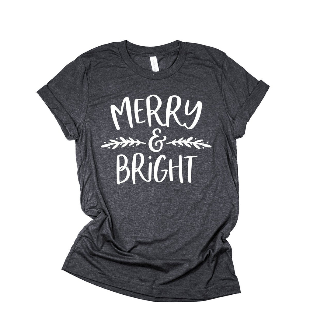 Merry And Bright Shirt - Christmas Shirts - Winter Shirt - Christmas Party - Bella And Canvas Unisex Graphic Tee