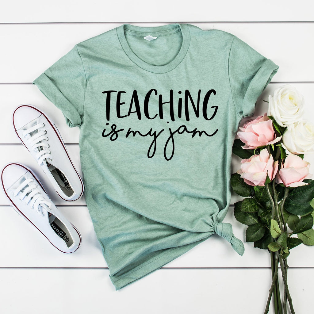 Teaching Is My Jam Shirt - Teacher Shirts - Gift For Teacher - Teach Love Inspire - Bella Canvas Unisex Graphic Tee
