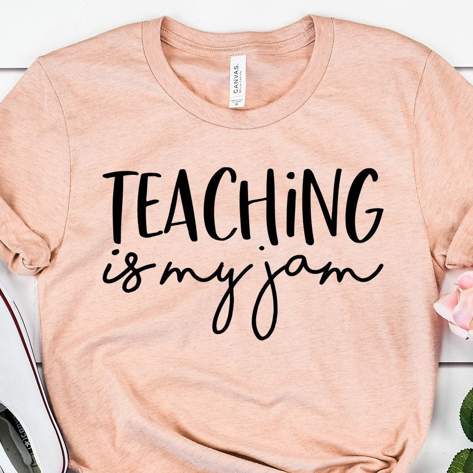 Teaching Is My Jam Shirt - Teacher Shirts - Gift For Teacher - Teach Love Inspire - Bella Canvas Unisex Graphic Tee