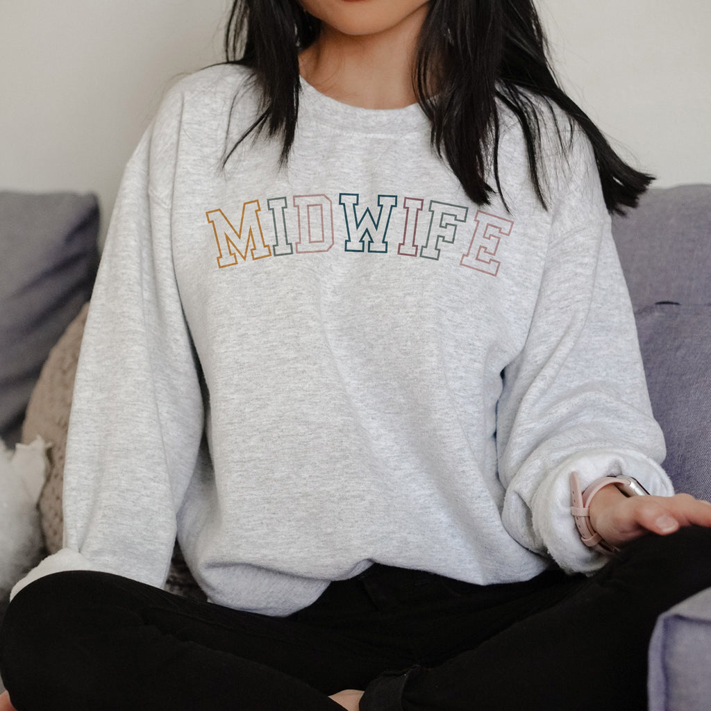 Retro Midwife Sweatshirt - Midwifery Sweater - Midwife Student - Midwife Appreciation - Doula Gift - Unisex Crewneck Sweatshirt