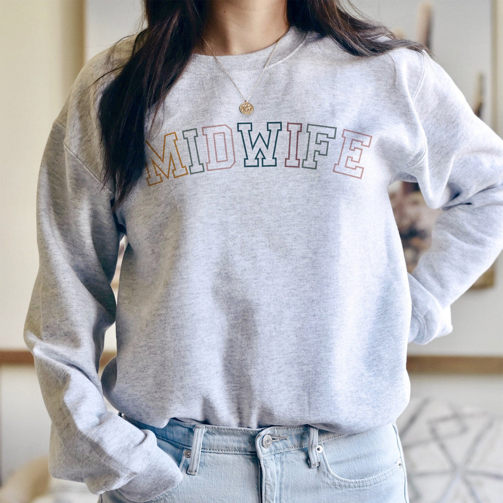 Retro Midwife Sweatshirt - Midwifery Sweater - Midwife Student - Midwife Appreciation - Doula Gift - Unisex Crewneck Sweatshirt