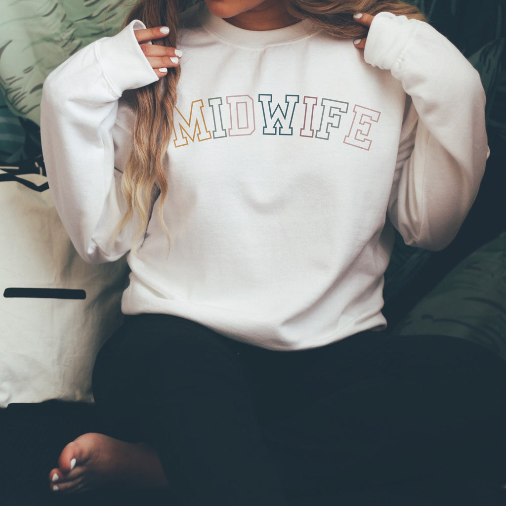 Retro Midwife Sweatshirt - Midwifery Sweater - Midwife Student - Midwife Appreciation - Doula Gift - Unisex Crewneck Sweatshirt
