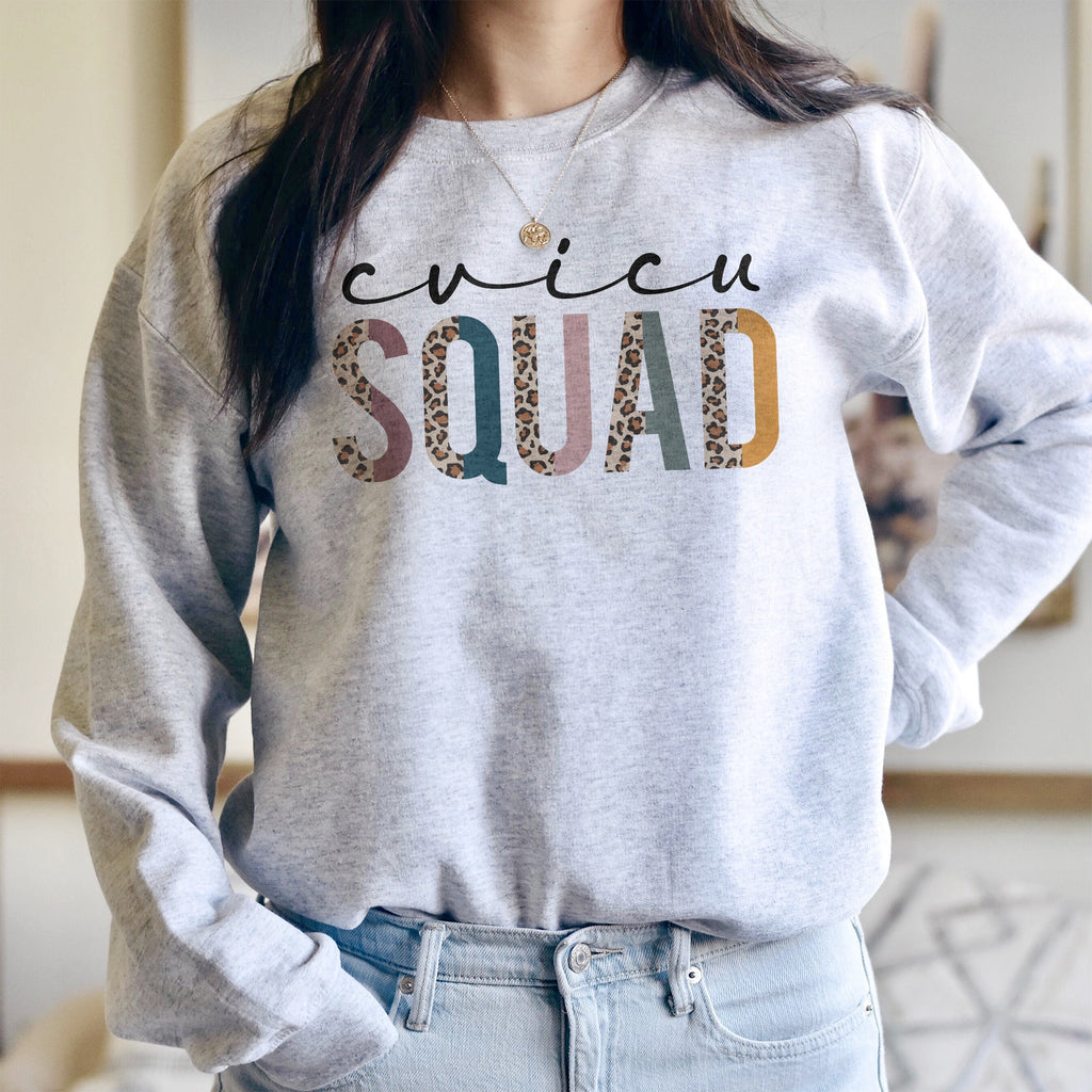 CVICU Nurse Sweatshirt, CVICU Squad, Cardiac Nurse, Cardiovascular Intensive Care Unit, RN bsn Gift, Unisex Crewneck Sweatshirt