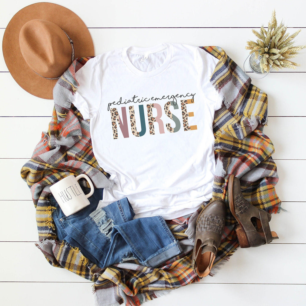 Pediatric Emergency Nurse Shirt, CPEN, RN Gift, Nursing School Grad, PEDS, Clinicals Shirt, Leopard Cheetah, Unisex Graphic Tee