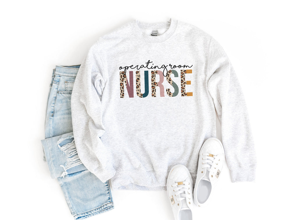 Operating Room Nurse, OR Nurse Gift, Leopard Cheetah Boho, Nursing School Grad, Future Nurse Graduation Gift, Unisex Crewneck Sweatshirt