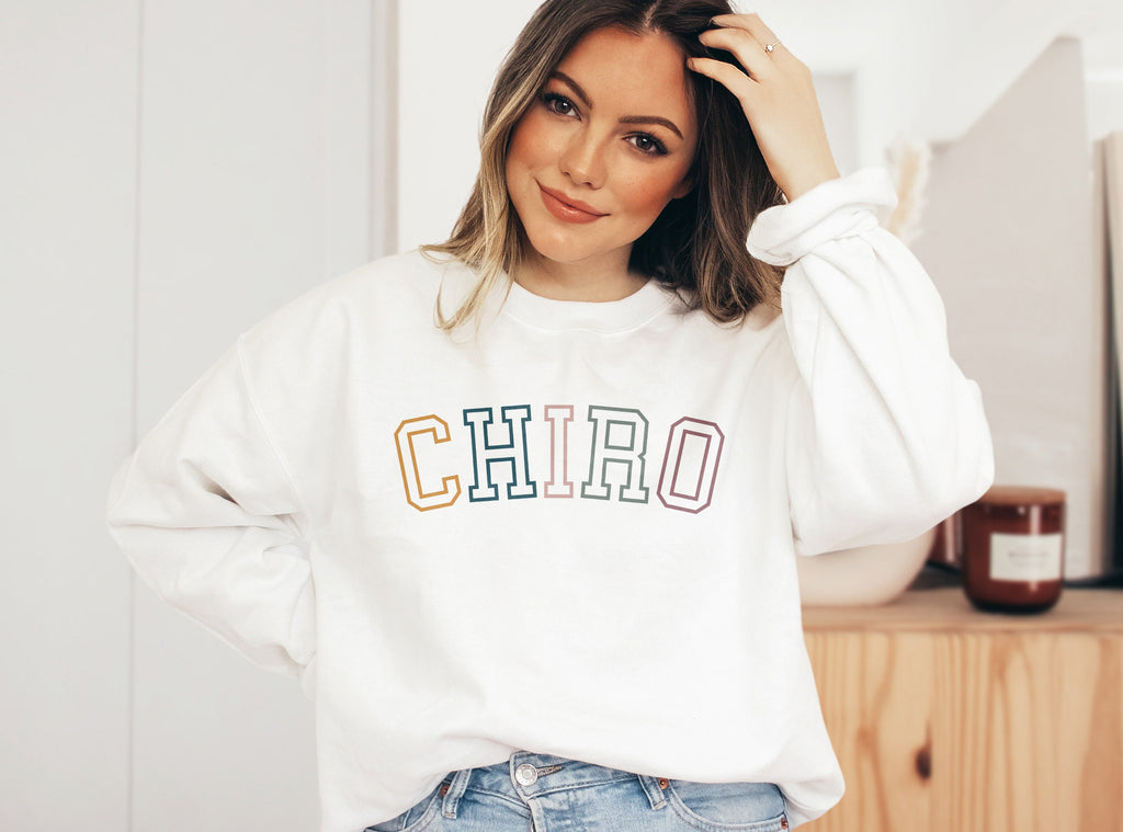 Retro Chiro Sweatshirt, Licensed Chiropractor Gift, Chiropractic Adjustment, Coworker Gift, Team Office Group, Unisex Crewneck Sweatshirt