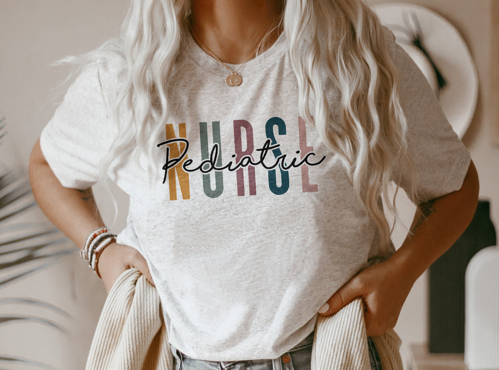 Pediatric Nurse Multicolor T-Shirt - PEDS Shirt - Gift For Student Nurse - BOHO Nursing School Grad - Unisex Graphic Tee