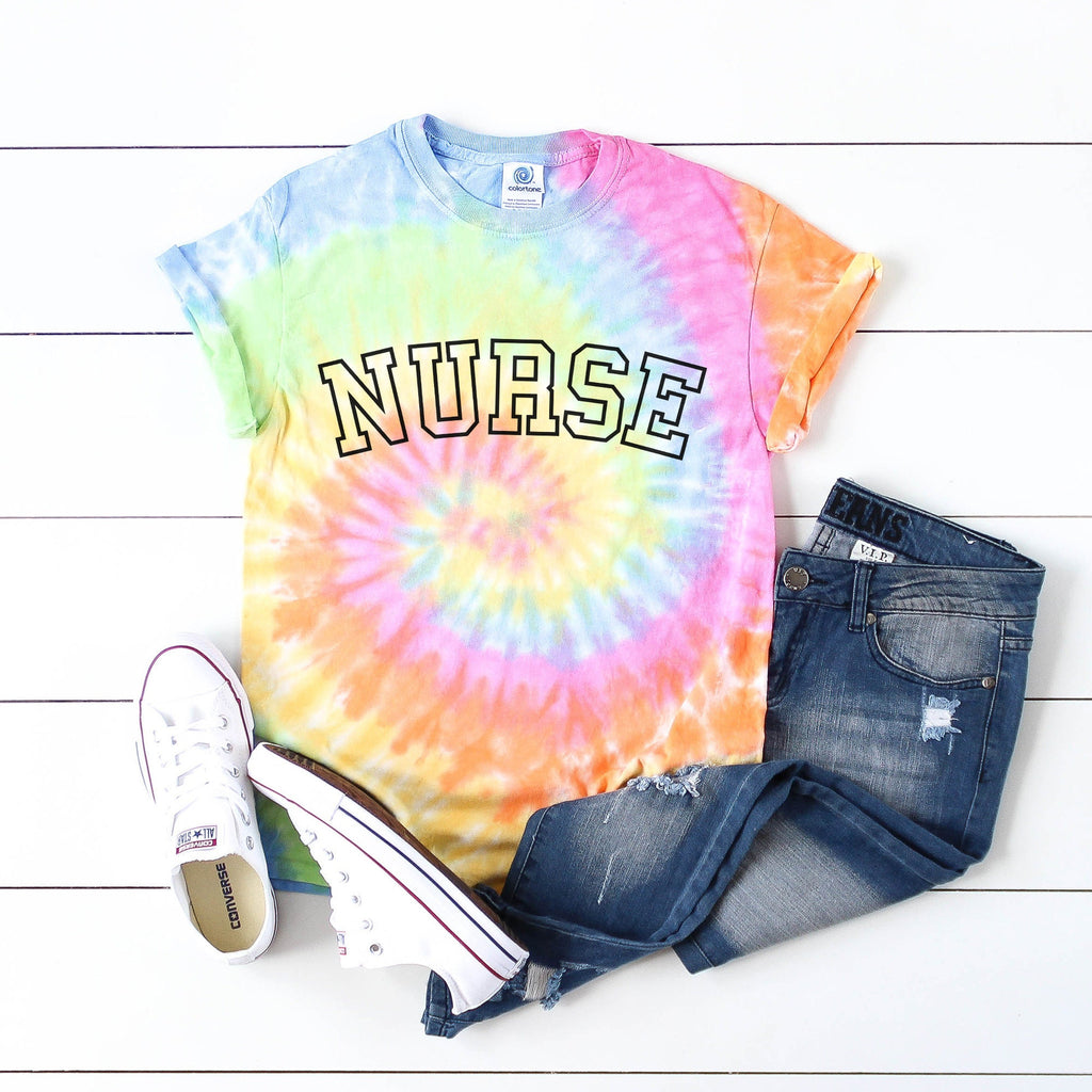 Retro Nurse Tie Dye Shirt, Nursing School Grad, Student Nurse, Graduation Gift, Registered Nurse RN, New Nurse To Be, Unisex Graphic Tee