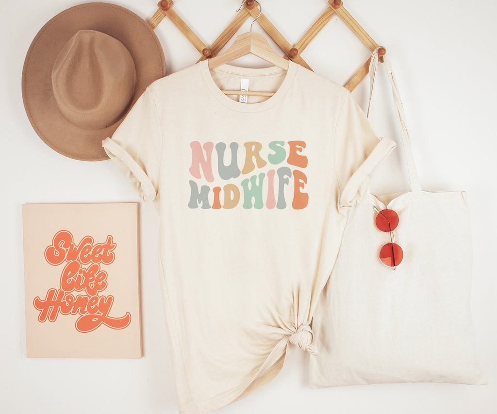 Groovy Nurse Midwife Shirt, New Future Nurse Gift Idea, Nursing School Student Grad, RN LPN, Midwifery, Nurse Shirts, Unisex Graphic Tee