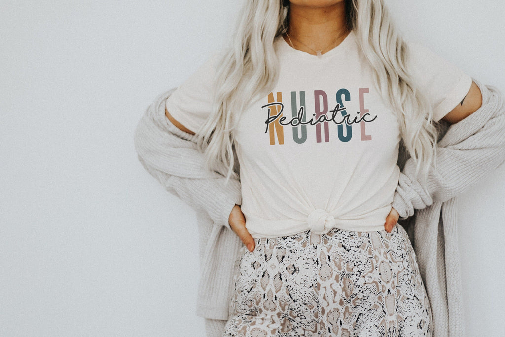Pediatric Nurse Multicolor T-Shirt - PEDS Shirt - Gift For Student Nurse - BOHO Nursing School Grad - Unisex Graphic Tee