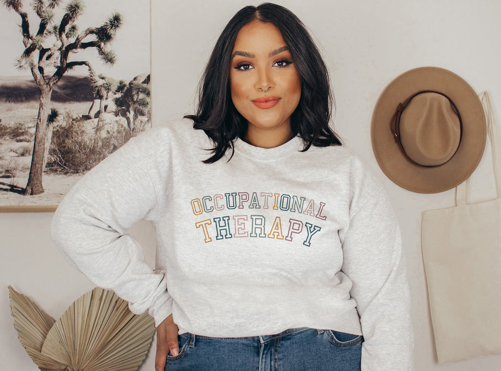 Retro Occupational Therapy Sweater, OT Grad Shirt, Occupational Therapy Student, COTA Gift For Her, OTLife Shirt, Unisex Crewneck Sweatshirt