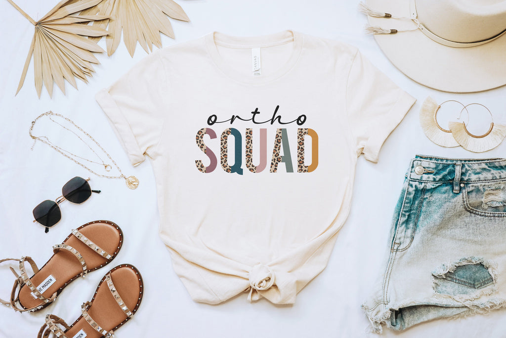 Ortho Squad Shirt - Orthopedics Nurse - Orthodontist - Gift For Her - Boho Leopard / Cheetah - Group Shirts - Unisex Graphic Tee