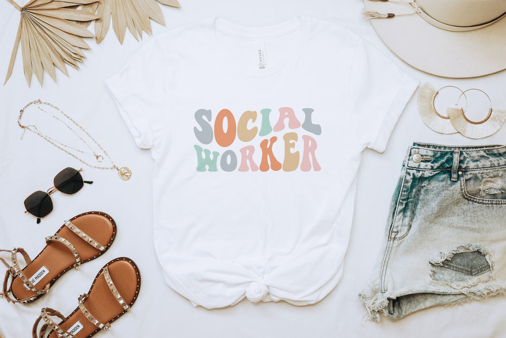 Groovy Social Worker, Social Worker Student Graduation, New Future Healthcare Social Worker Gift, LSW, MSW, Unisex Graphic Tee