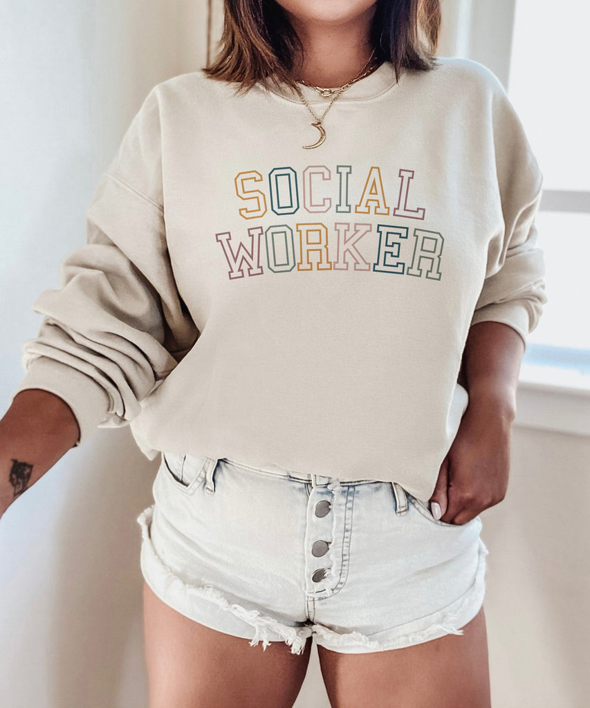 Retro Social Worker, Social Worker Student Graduation, New Future Healthcare Social Worker Gift, LSW, MSW, Unisex Crewneck Sweatshirt