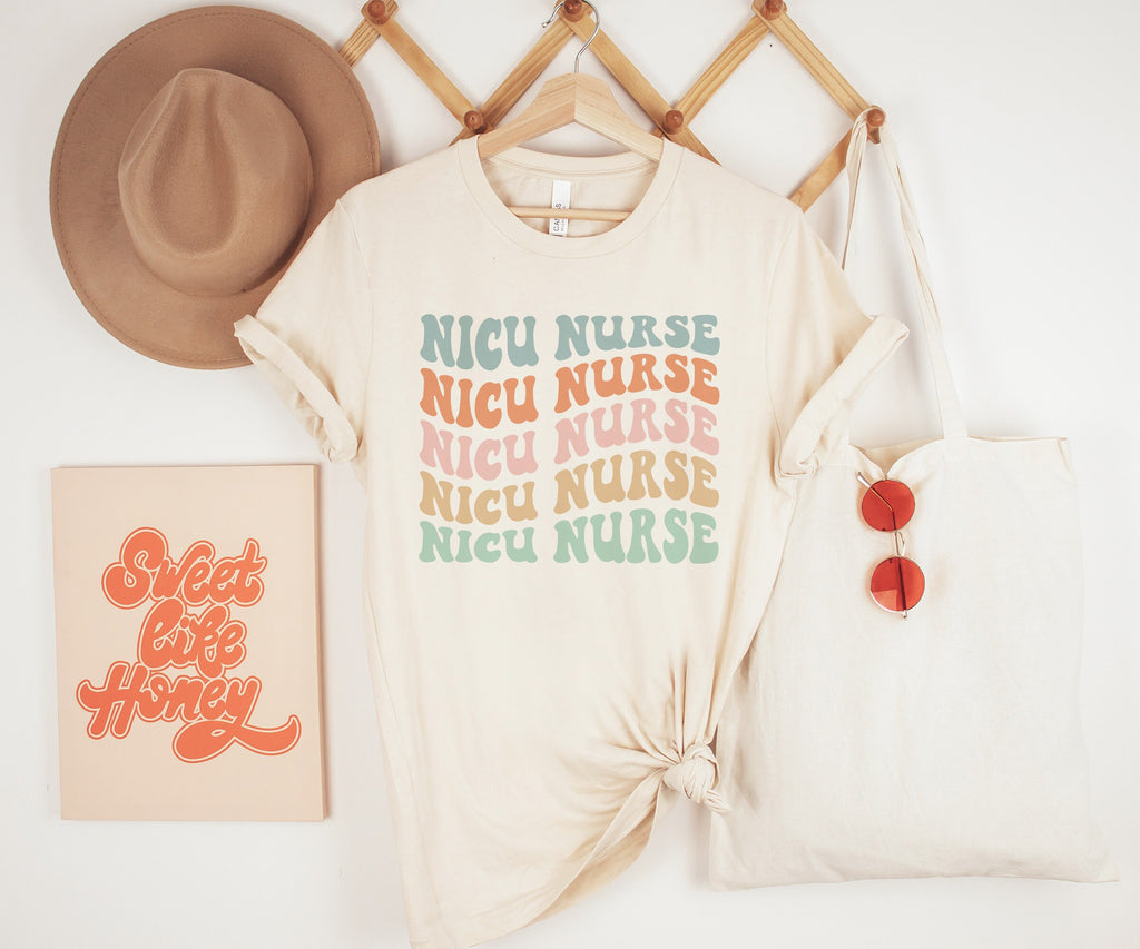 Groovy Retro NICU Nurse Shirt, New Future Nurse Gift Idea, Nursing School Student Grad, Neonatal Intensive Care, Unisex Graphic Tee