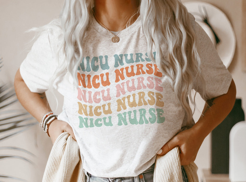 Groovy Retro NICU Nurse Shirt, New Future Nurse Gift Idea, Nursing School Student Grad, Neonatal Intensive Care, Unisex Graphic Tee