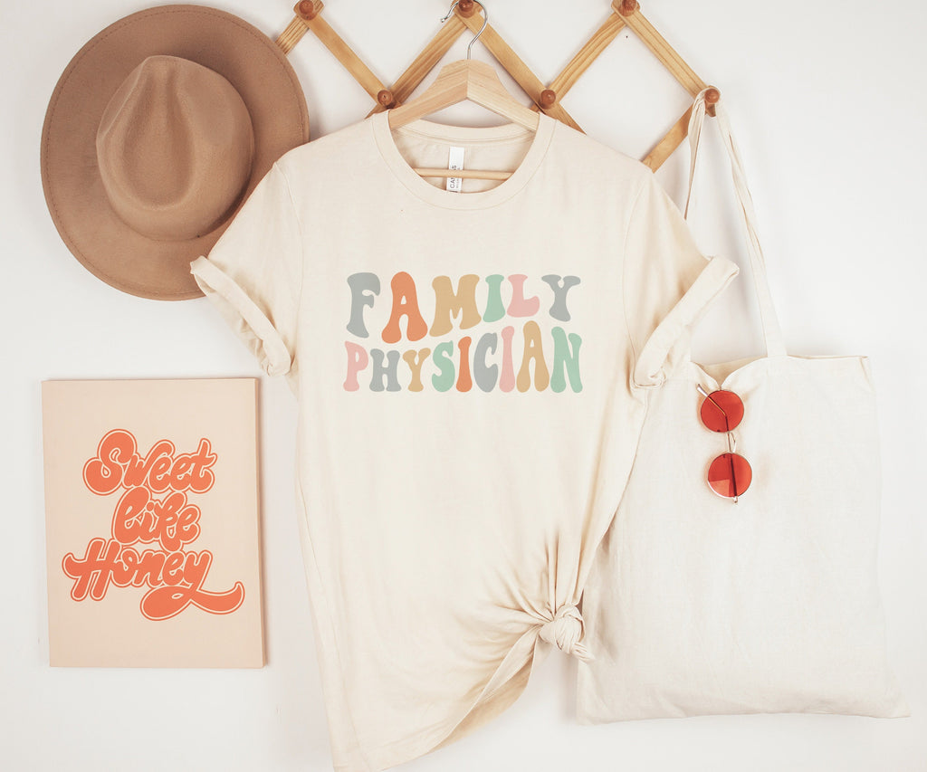 Groovy Family Physician Shirt, Gift For New Doctor, MD Shirt, Family Medicine, Office Group Coworker Gift, Unisex Graphic Tee