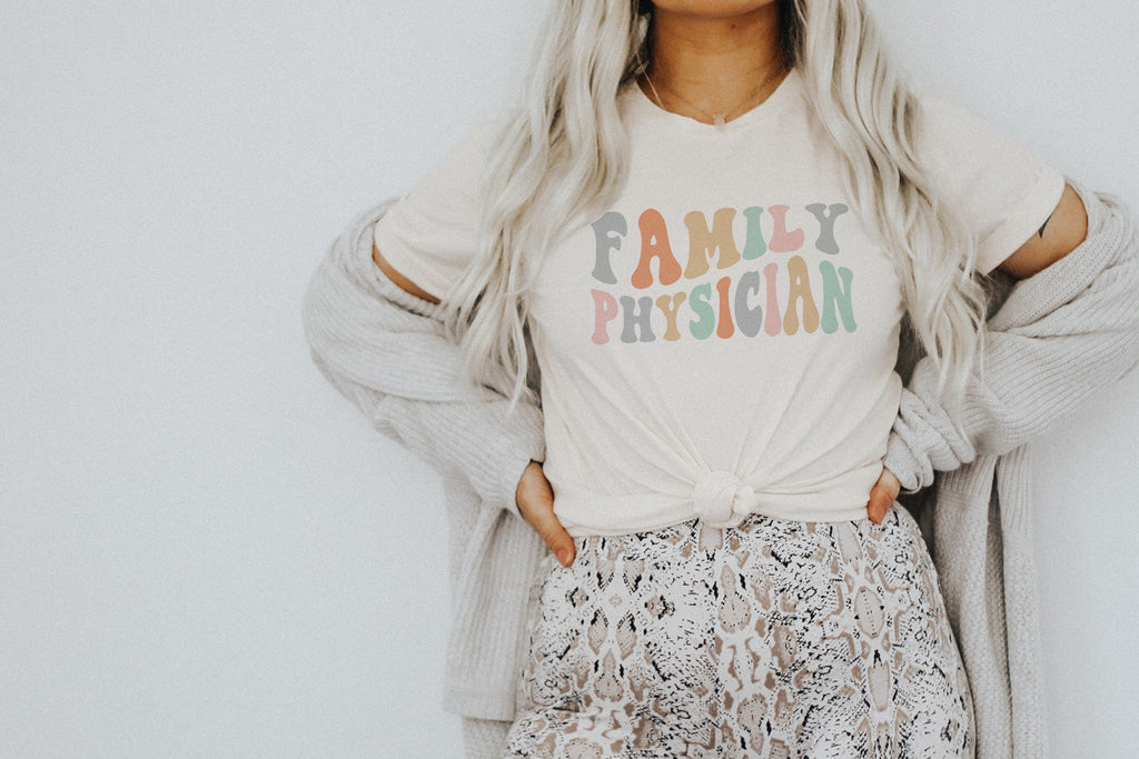 Groovy Family Physician Shirt, Gift For New Doctor, MD Shirt, Family Medicine, Office Group Coworker Gift, Unisex Graphic Tee