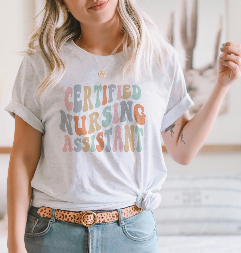 Groovy Retro CNA Shirt, Certified Nursing Assistant, Nurses Aide, Gift For New CNA, Nursing School Graduation, Unisex Graphic Tee