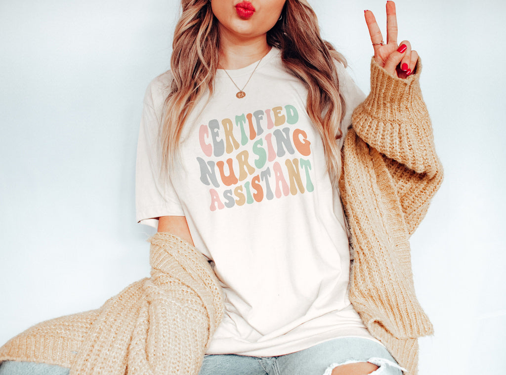 Groovy Retro CNA Shirt, Certified Nursing Assistant, Nurses Aide, Gift For New CNA, Nursing School Graduation, Unisex Graphic Tee