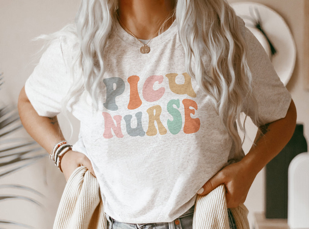 Groovy PICU Nurse Shirt, Pediatric Nurse, Nursing School Student Grad, Gift For New Nurse, PICU Nurses Week, Retro Unisex Graphic Tee