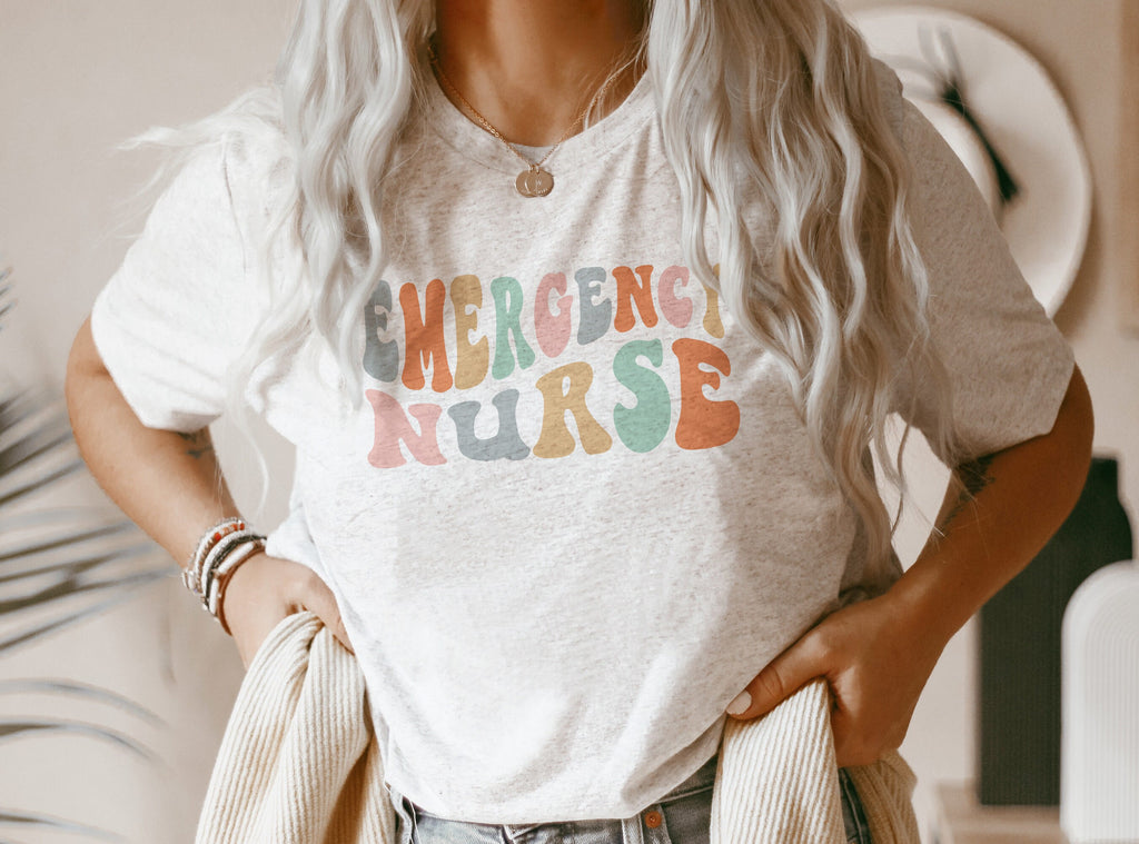 Groovy Retro Emergency Nurse Shirt, New Future Nurse Gift Idea, Nursing School Student Grad, RN LPN, ER Nurse Life, Unisex Graphic Tee