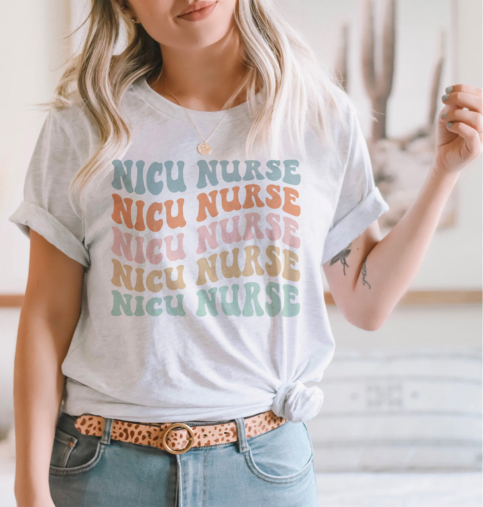 Groovy Retro NICU Nurse Shirt, New Future Nurse Gift Idea, Nursing School Student Grad, Neonatal Intensive Care, Unisex Graphic Tee
