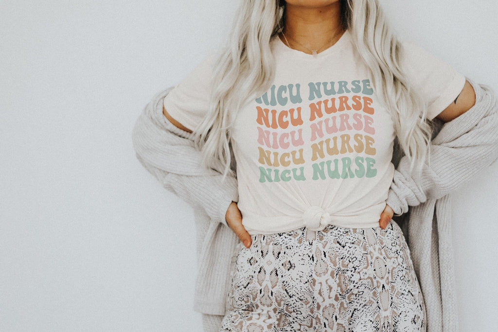 Groovy Retro NICU Nurse Shirt, New Future Nurse Gift Idea, Nursing School Student Grad, Neonatal Intensive Care, Unisex Graphic Tee