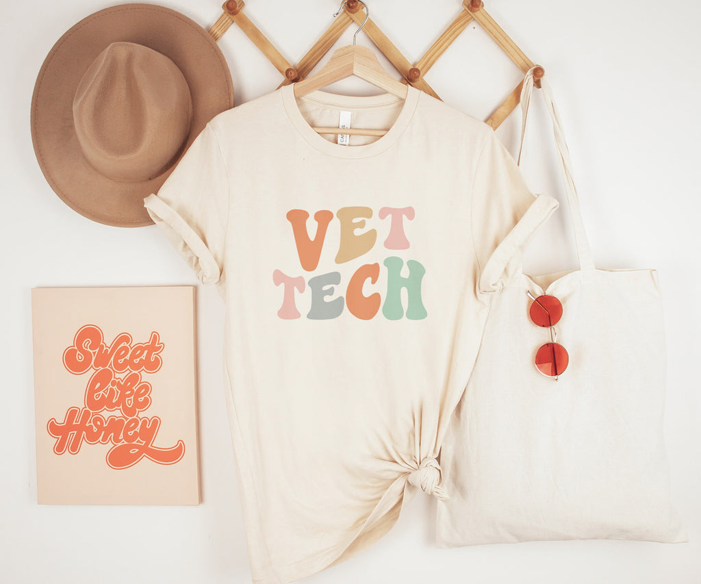 Groovy Vet Tech Shirt, Veterinary Technologist, Veterinary Technician, Paraveterinary Worker, Graduation Gift, Unisex Graphic Tee