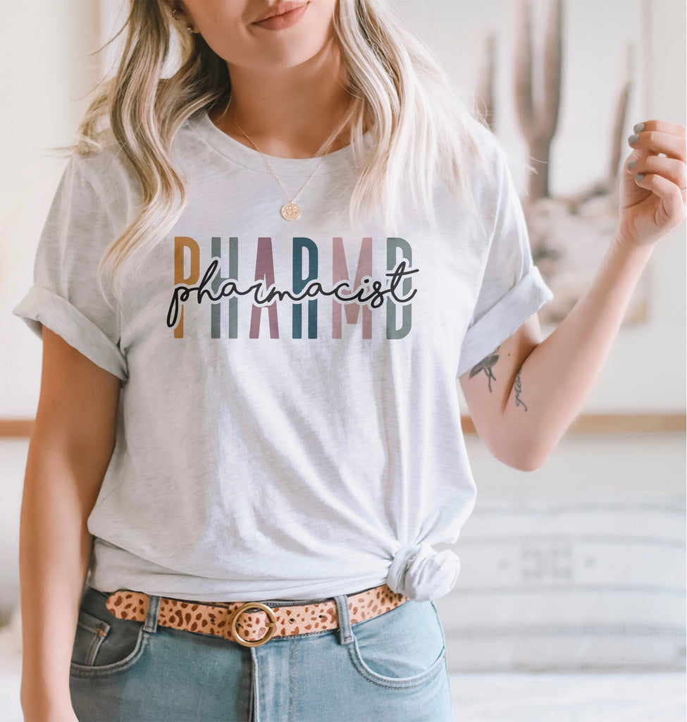PharmD Multicolor Shirt, Gift For Pharmacist, Pharmacy Shirts, Graduation Gift, Pharmacology School Grad Student, Unisex Graphic Tee