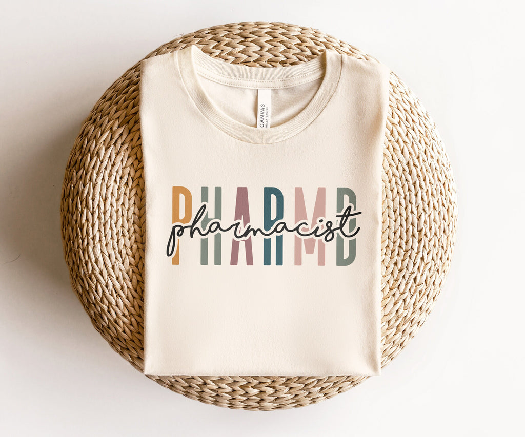 PharmD Multicolor Shirt, Gift For Pharmacist, Pharmacy Shirts, Graduation Gift, Pharmacology School Grad Student, Unisex Graphic Tee