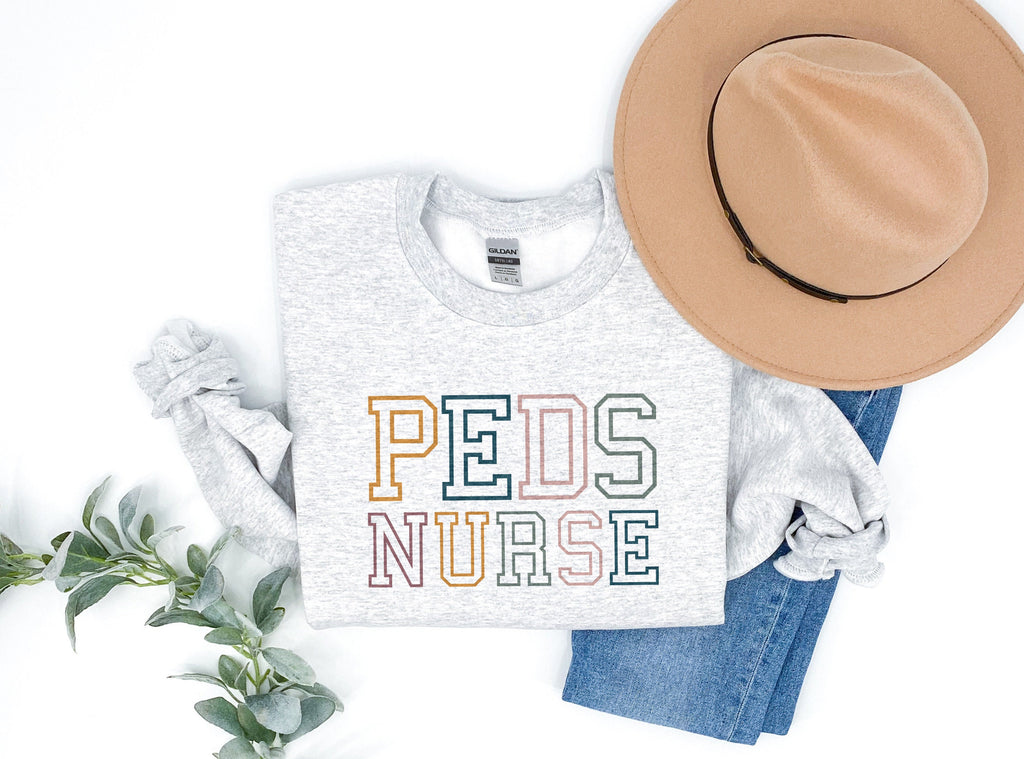 Retro PEDS Nurse Sweatshirt - RN LPN - Pediatric Nurse - Gift For Nurse - Nursing School Grad - Nurse Life - Unisex Crewneck Sweatshirt