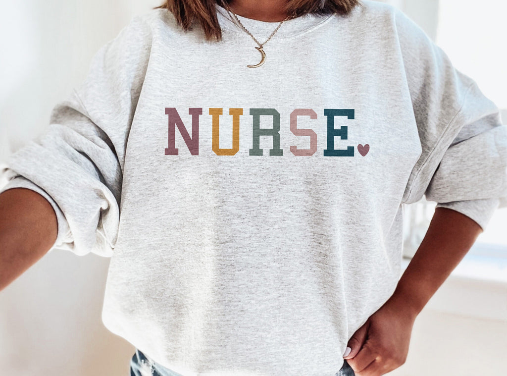Nurse Heart Sweatshirt - RN LPN - New Nurse - Gift For Nurse - Nursing School Grad - Nurse Life - Unisex Crewneck Sweatshirt
