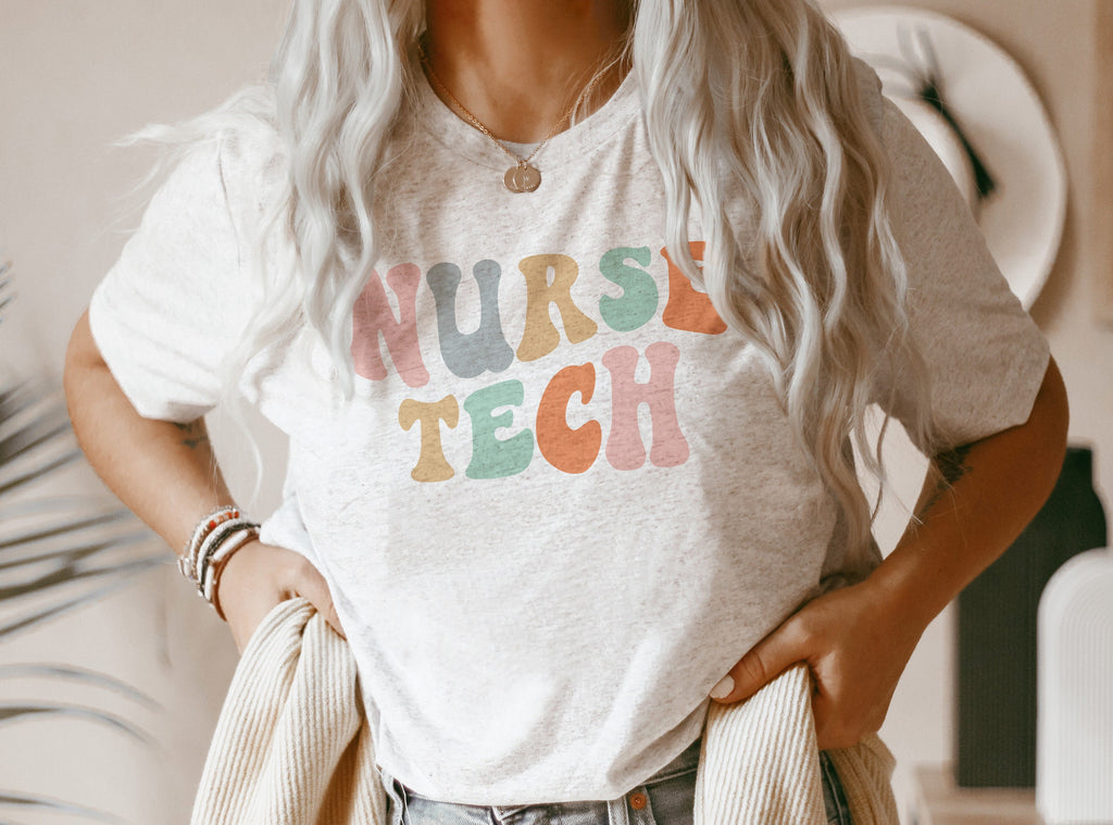 Groovy Nurse Tech Shirt, Nurse Technician, NT Shirt, New Future Nurse Gift Idea, Nurses Aide, Nurse Life, Unisex Graphic Tee