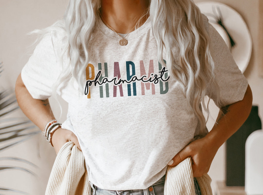 PharmD Multicolor Shirt, Gift For Pharmacist, Pharmacy Shirts, Graduation Gift, Pharmacology School Grad Student, Unisex Graphic Tee