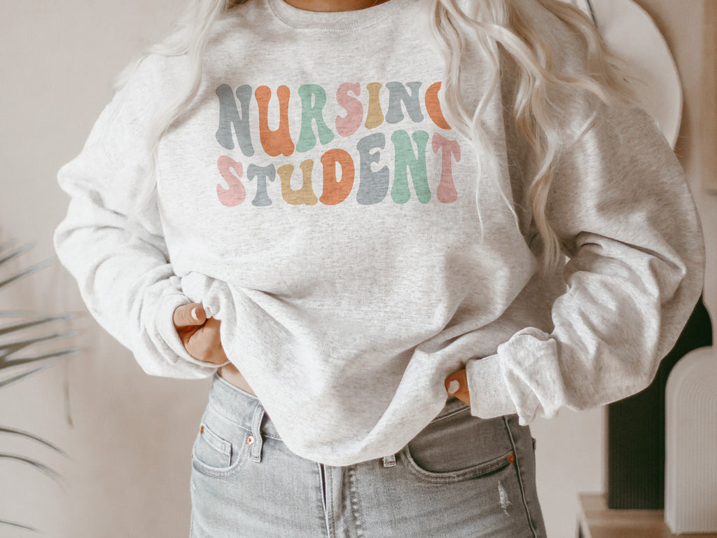 Groovy Nursing Student Sweatshirt, Future Nurse Shirt, Gift For New Nurse To Be, Nursing School Clinicals, Unisex Crewneck Sweatshirt