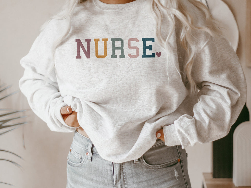 Nurse Heart Sweatshirt - RN LPN - New Nurse - Gift For Nurse - Nursing School Grad - Nurse Life - Unisex Crewneck Sweatshirt